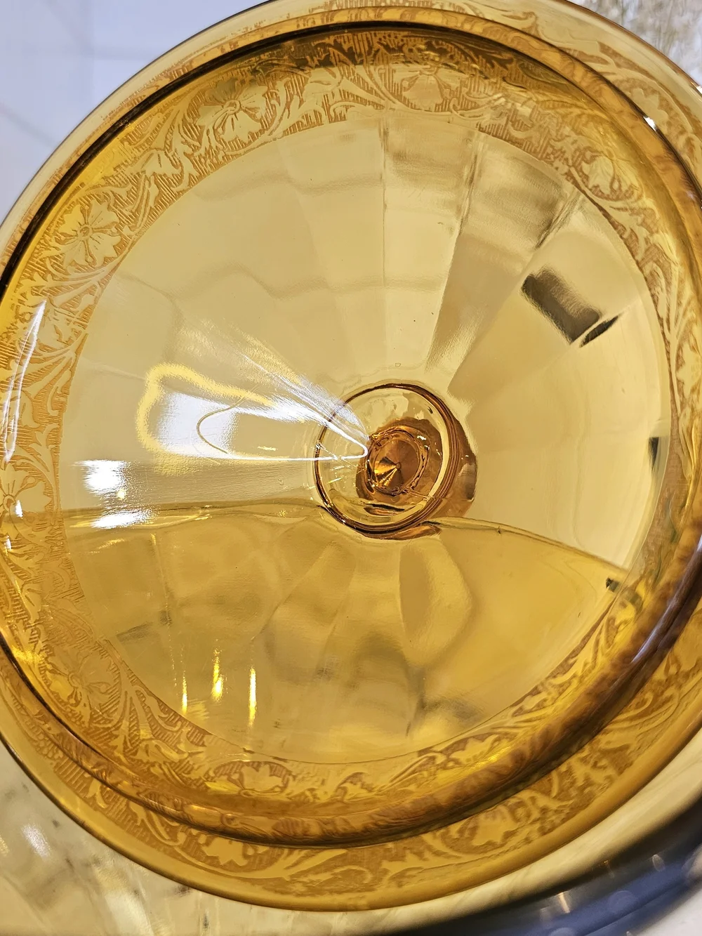 Westmoreland Amber Glass Compote Covered Candy Dish Home Accent Art Deco Vanity